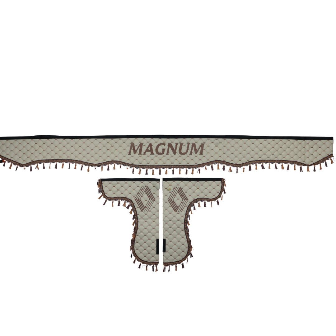 Шторка Экокожа "Pergam" MAGNUM лоб+косынки бежевый