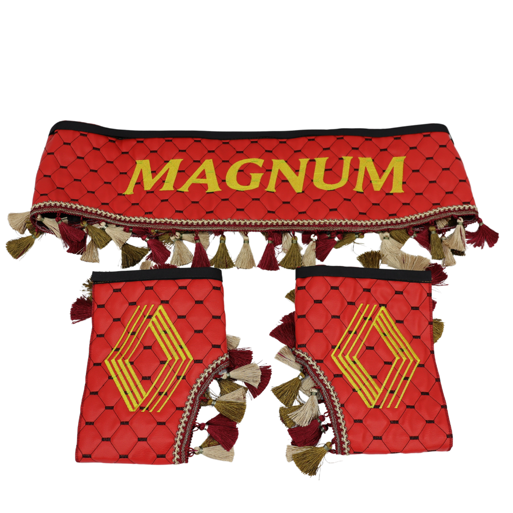 Шторка Экокожа "Pergam" MAGNUM лоб+косынки красная