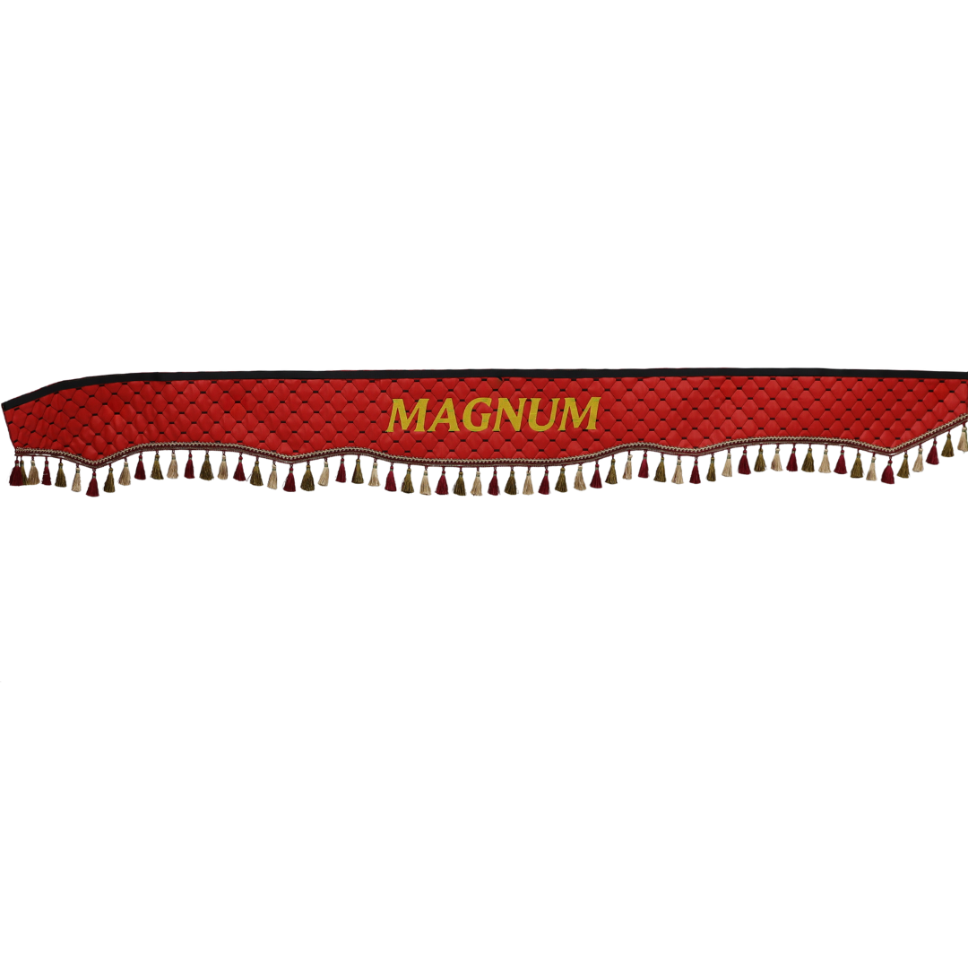 Шторка Экокожа "Pergam" MAGNUM лоб+косынки красная