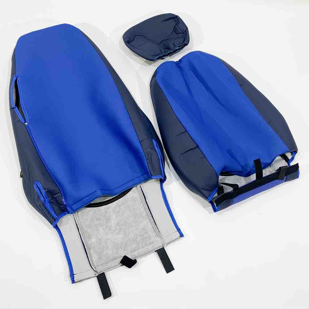 Чохол на сидіння SCANIA R,G,P (2004-2017) водій пілот - пас. пілот перфор.шкіра син. Чохол на сидіння SCANIA R,G,P (2004-2017) водій пілот - пас. пілот перфор.шкіра син.