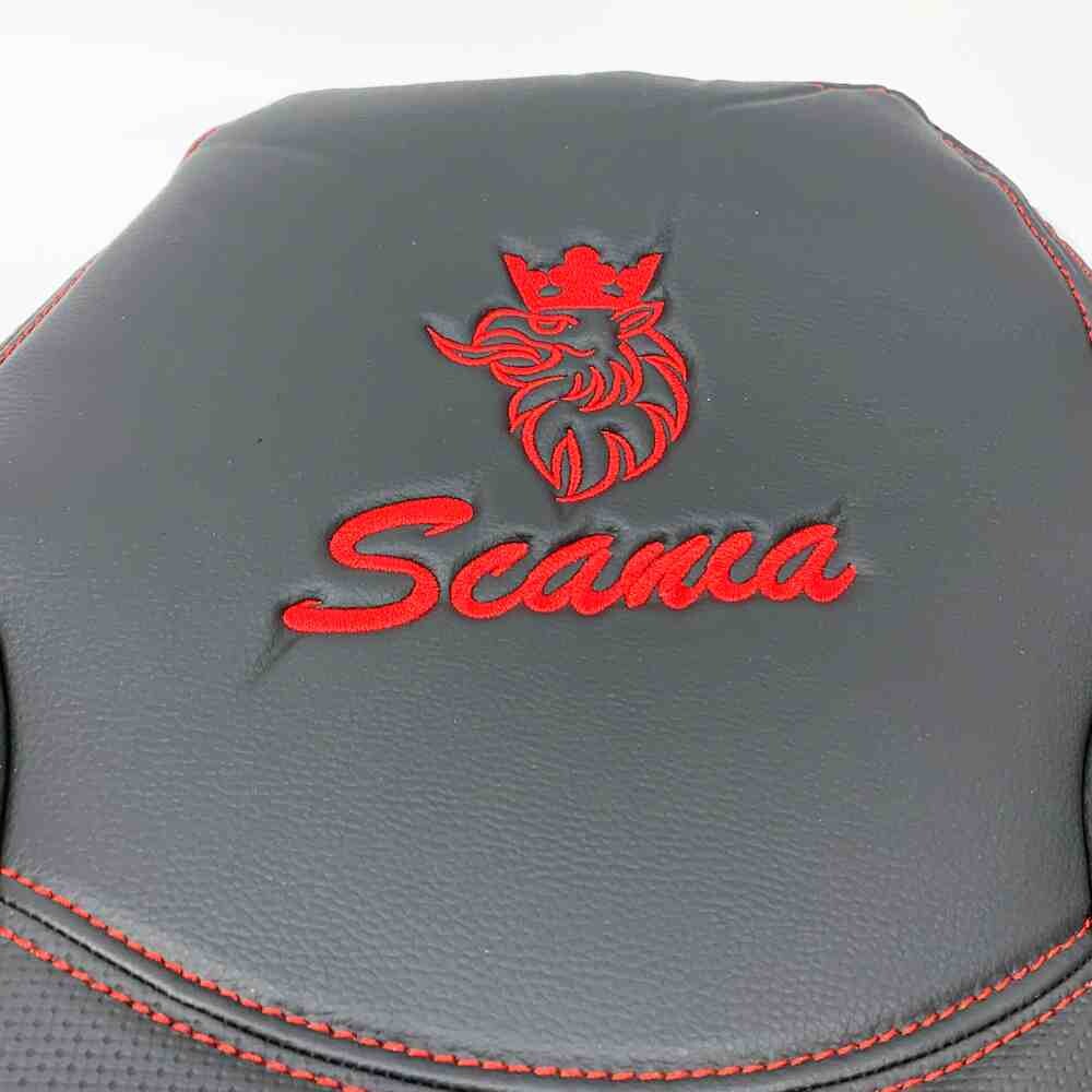 Чехол на сиденья SCANIA R,G,P (2004-2017) водит. пилот - пасс. пилот перфор.кожа черн.