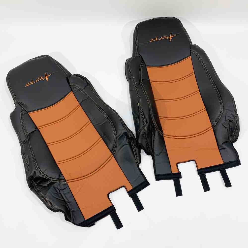 Чехол на сиденья DAF XF95 105 CF85 75 65 LF (2002-2012) перфор.кожа коричн. Чехол на сиденья DAF XF95 105 CF85 75 65 LF (2002-2012) перфор.кожа коричн.