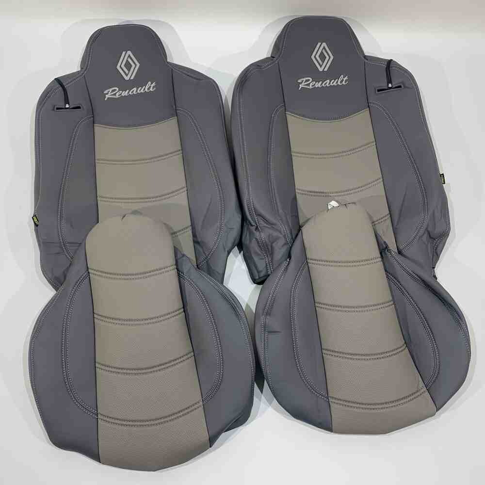 Чехол на сиденья Renault Range T/T-Series (2014-...) перфор.кожа сер. Чехол на сиденья Renault Range T/T-Series (2014-...) перфор.кожа сер.