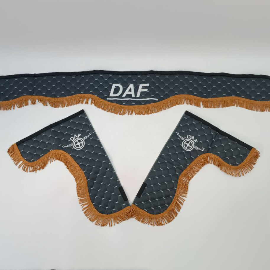Шторка лоб + косынки Экокожа DAF серая