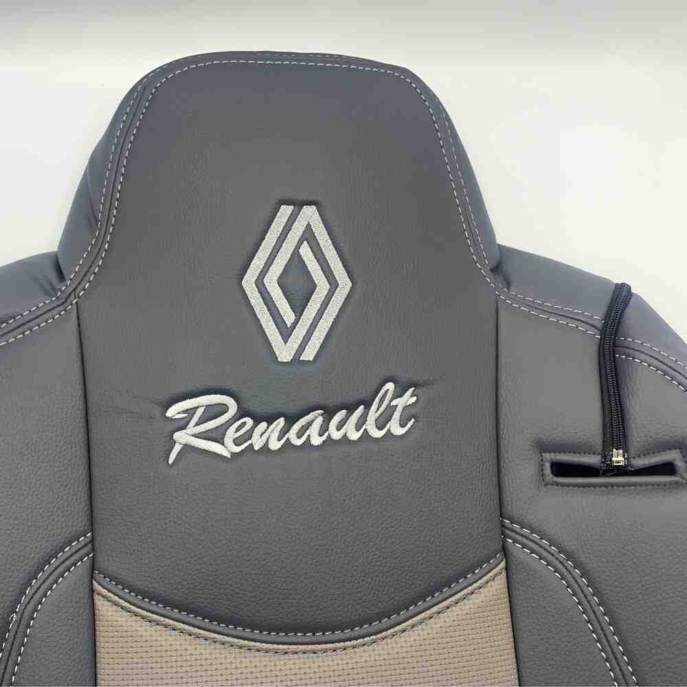 Чехол на сиденья Renault Range T/T-Series (2014-...) перфор.кожа сер. Чехол на сиденья Renault Range T/T-Series (2014-...) перфор.кожа сер.