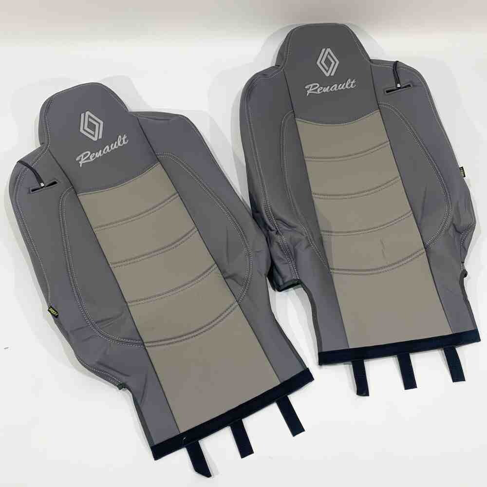 Чехол на сиденья Renault Range T/T-Series (2014-...) перфор.кожа сер. Чехол на сиденья Renault Range T/T-Series (2014-...) перфор.кожа сер.
