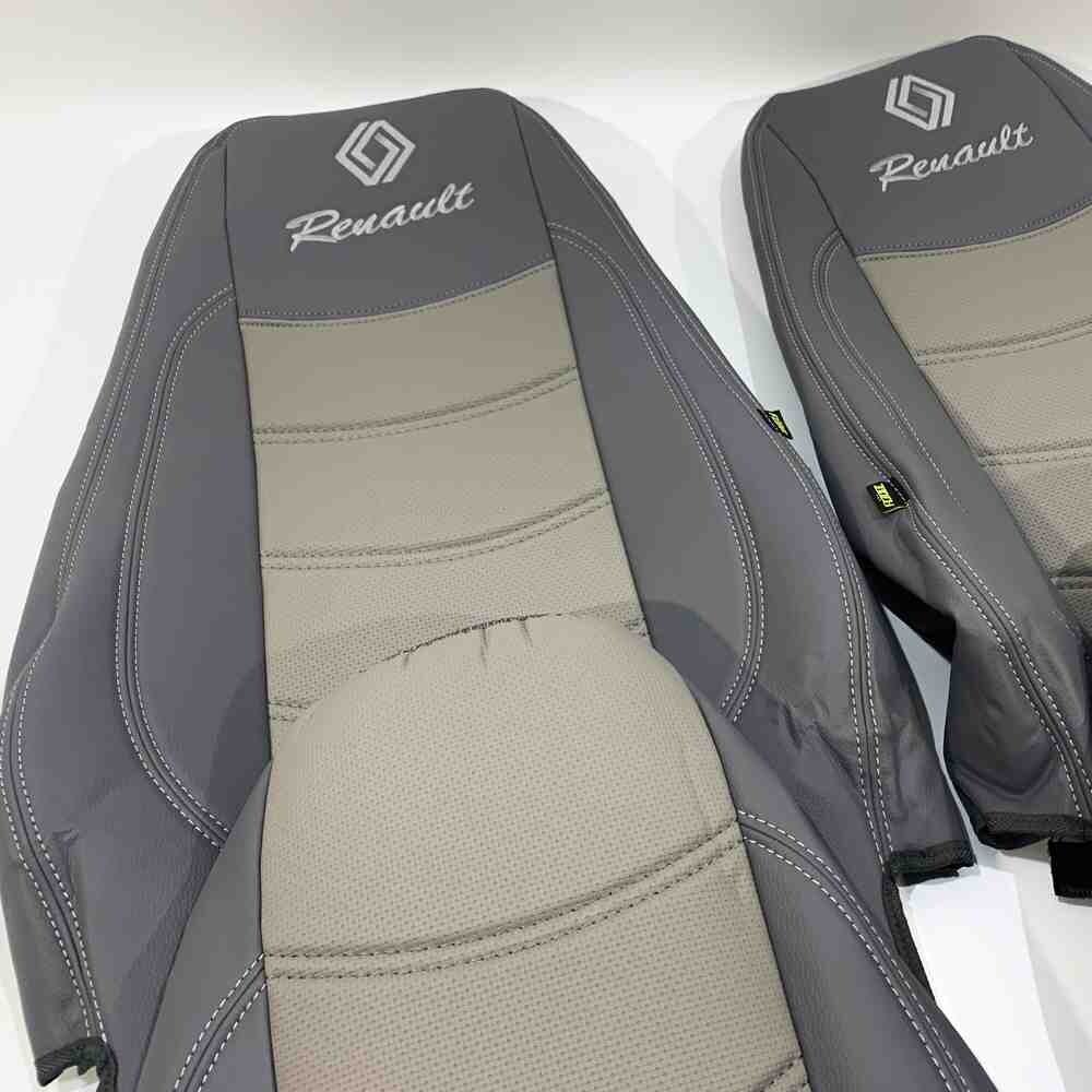 Чохол на сидіння Renault Premium (2005-2013) (пілот) перфор.шкіра сер. Чохол на сидіння Renault Premium (2005-2013) (пілот) перфор.шкіра сер.