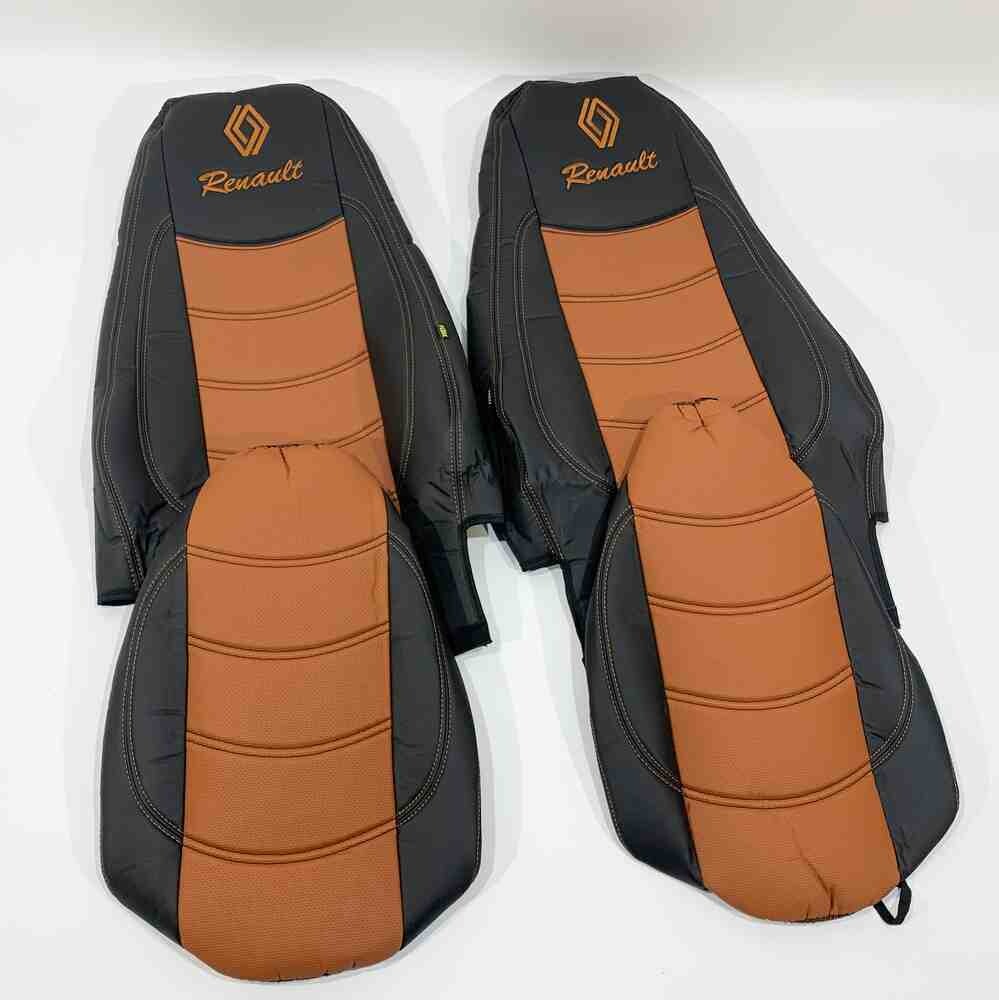 Чехол на сиденья Renault Premium (2005-2013) (пилот) перфор.кожа коричн. Чехол на сиденья Renault Premium (2005-2013) (пилот) перфор.кожа коричн.