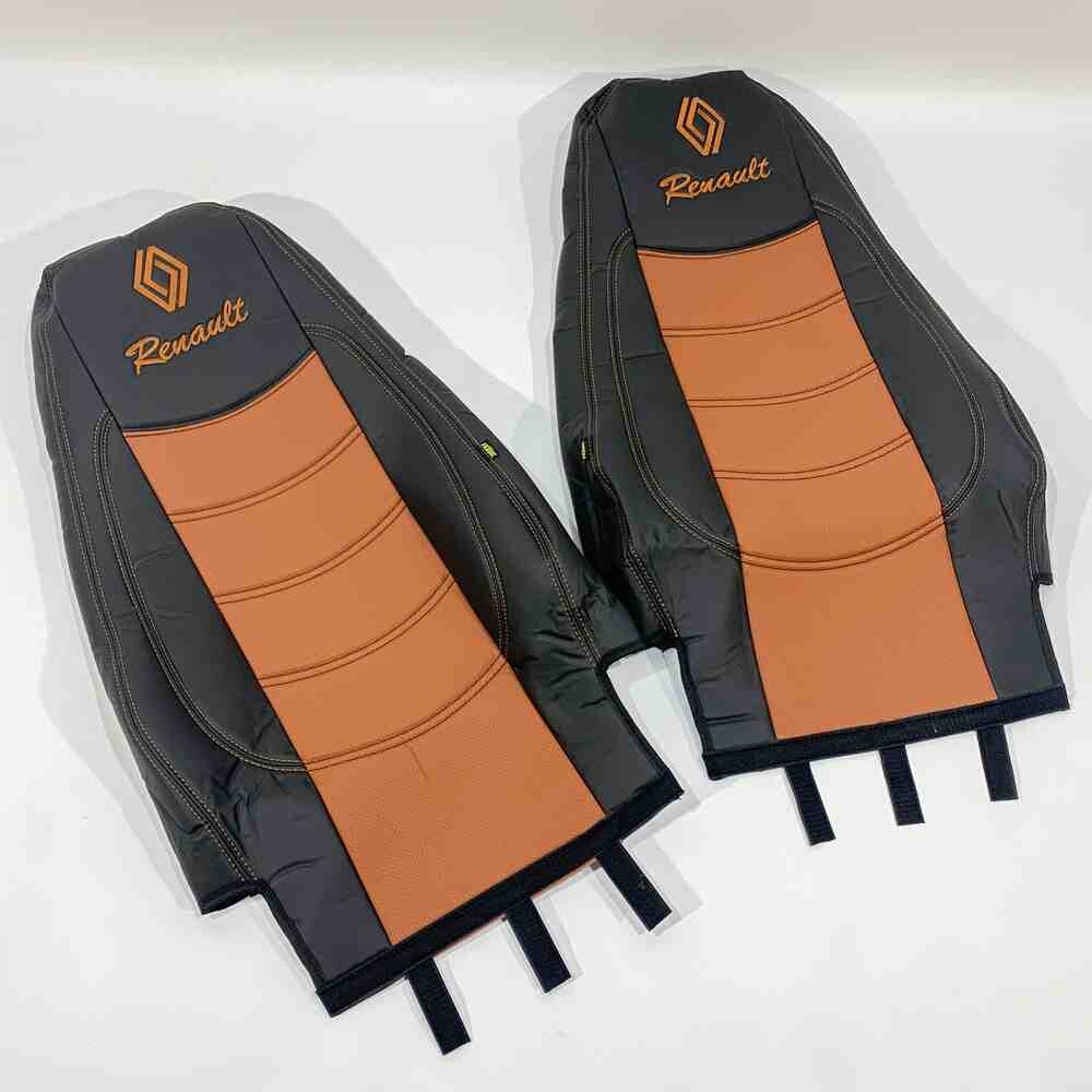 Чехол на сиденья Renault Premium (2005-2013) (пилот) перфор.кожа коричн. Чехол на сиденья Renault Premium (2005-2013) (пилот) перфор.кожа коричн.