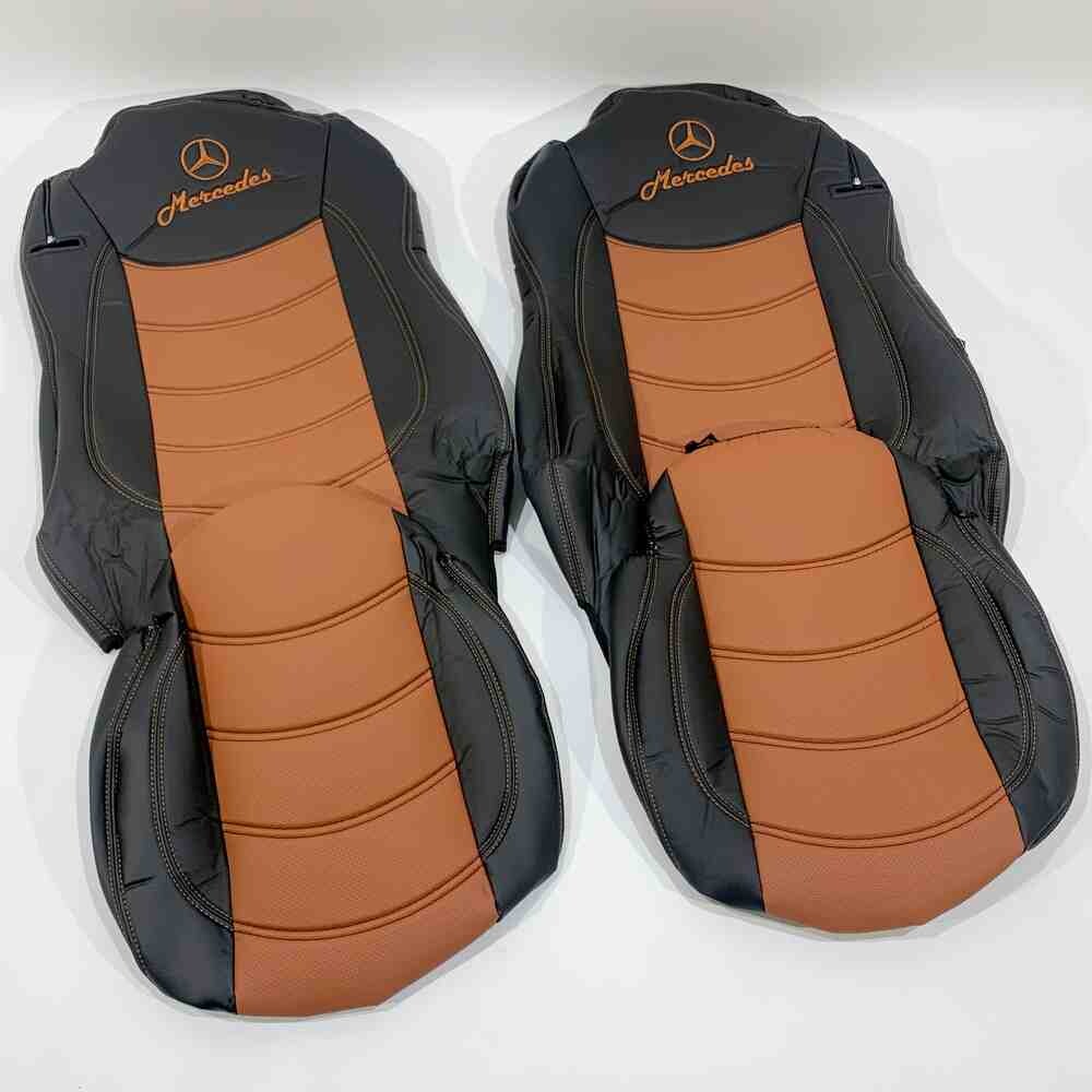 Чехол на сиденья Mercedes Actros 1842 /1845 перфор.кожа коричн. Чехол на сиденья Mercedes Actros 1842 /1845 перфор.кожа коричн.