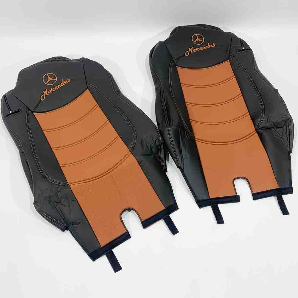 Чехол на сиденья Mercedes Actros 1842 /1845 перфор.кожа коричн. Чехол на сиденья Mercedes Actros 1842 /1845 перфор.кожа коричн.