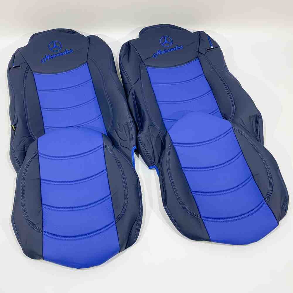 Чехол на сиденья Mercedes Actros 1842 /1845 перфор.кожа син. Чехол на сиденья Mercedes Actros 1842 /1845 перфор.кожа син.