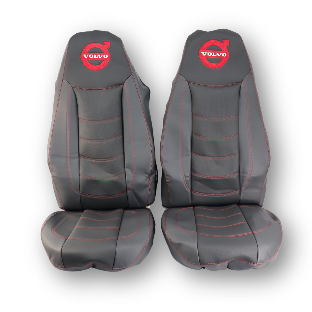 Чехол на сиденья VOLVO FH FM (2002-2013) перфор.кожа чёрн. Чехол на сиденья VOLVO FH FM (2002-2013) перфор.кожа чёрн.