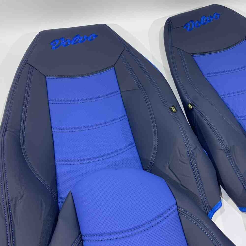 Чохол на сидіння VOLVO FH FM (2002-2013) перфор.шкіра син. Чохол на сидіння VOLVO FH FM (2002-2013) перфор.шкіра син.