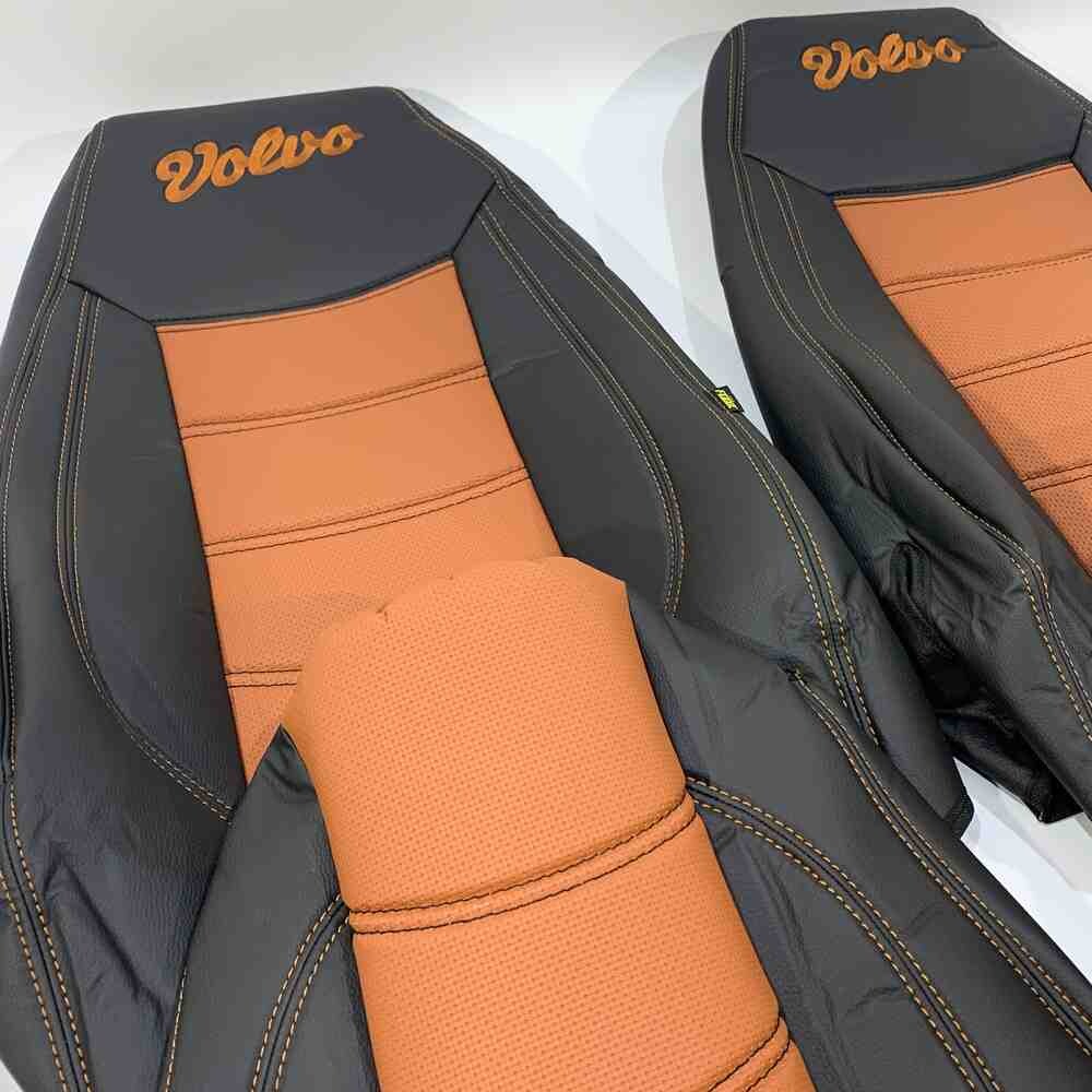 Чохол на сидіння VOLVO FH FM (2002-2013) перфор.шкіра коричн. Чохол на сидіння VOLVO FH FM (2002-2013) перфор.шкіра коричн.