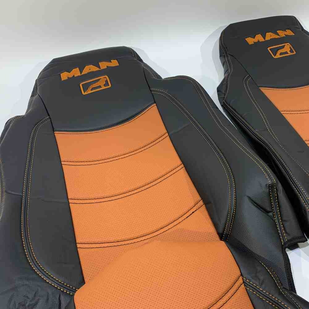 Чехол на сиденья MAN TGX,TGA,TGL,TGM,TGS; (2005-2020) без ремней (Коричневый) Чехол на сиденья MAN TGX,TGA,TGL,TGM,TGS; (2005-2020) без ремней (Коричневый)