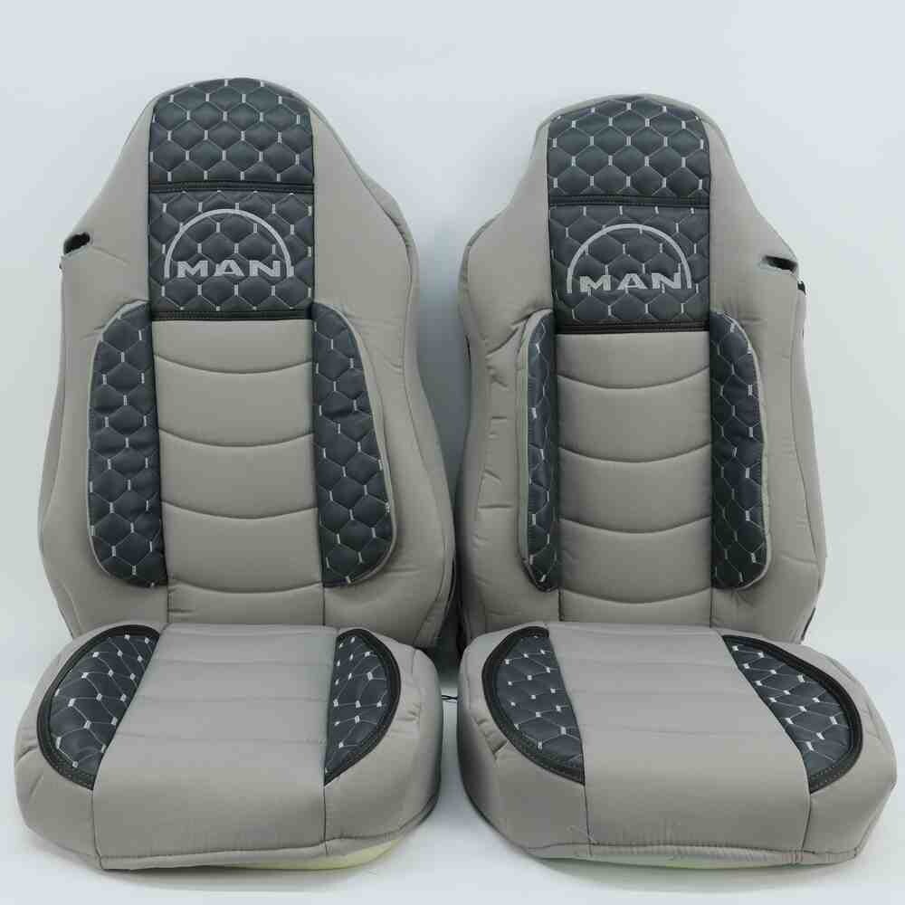 Чехол на сиденья KILIFI MAN TGX,TGA,TGL,TGM,TGS; (2007-2020) 2 ремня, водитель и пассажир (Низкий) Серый