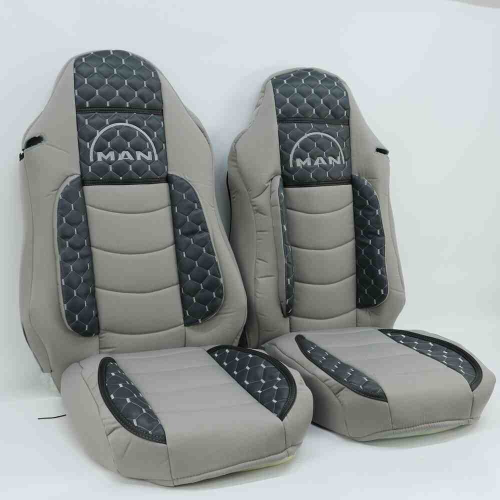 Чехол на сиденья KILIFI MAN TGX,TGA,TGL,TGM,TGS; (2007-2020) 2 ремня, водитель и пассажир (Низкий) Серый