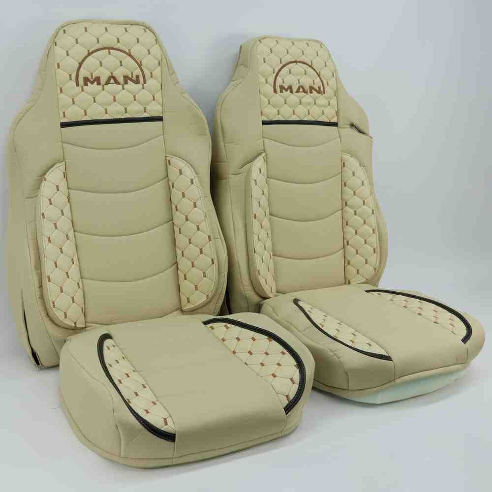 Чохол на сидіння KILIFI MAN TGX,TGA,TGL,TGM,TGS; (2007-2020) 1 ремінь, водій (Низький) пасажир (Високий) бежевий