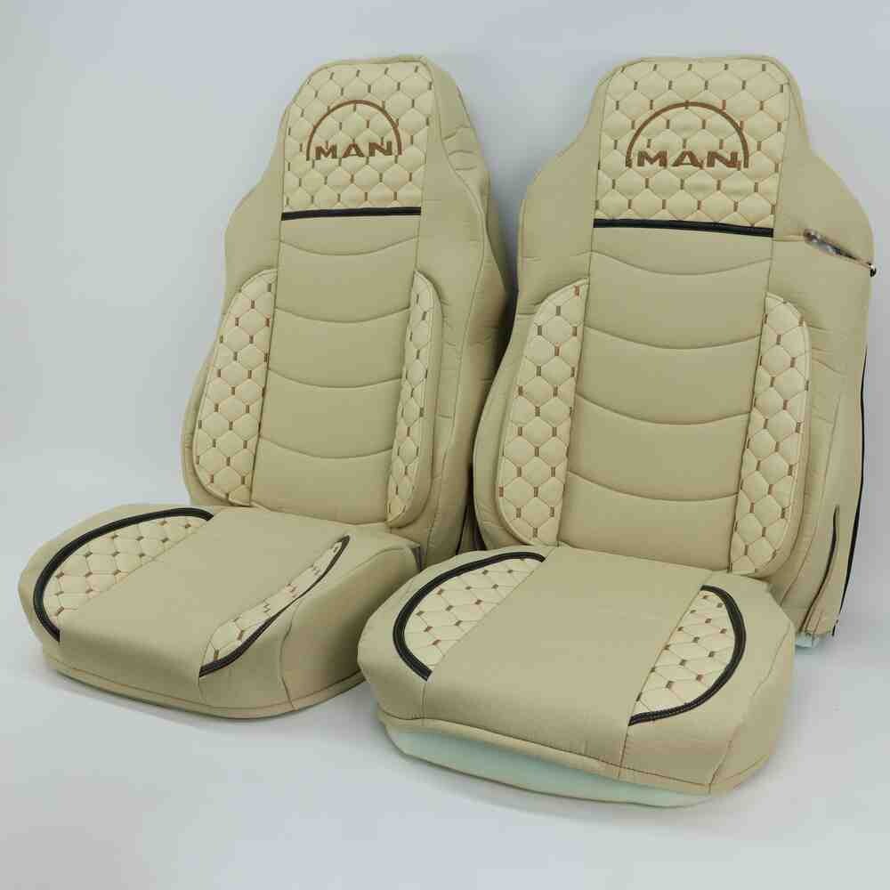 Чохол на сидіння KILIFI MAN TGX,TGA,TGL,TGM,TGS; (2007-2020) 1 ремінь, водій (Низький) пасажир (Високий) бежевий
