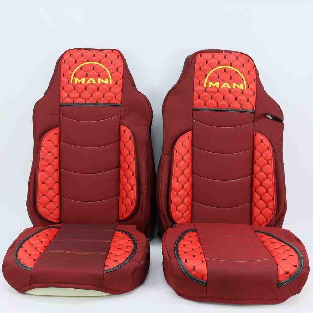 Чехол на сиденья KILIFI MAN TGX,TGA,TGL,TGM,TGS; (2007-2020) 1 ремень, водитель и пассажир (Низкий) Красный