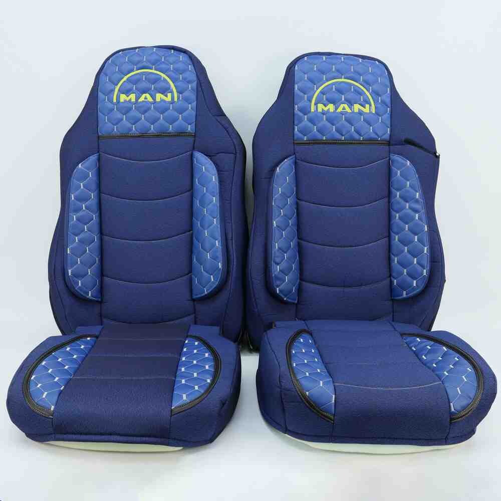 Чохол на сидіння KILIFI MAN TGX,TGA,TGL,TGM,TGS; (2007-2020) 1 ремінь, водій (Низький) пасажир (Високий) синій