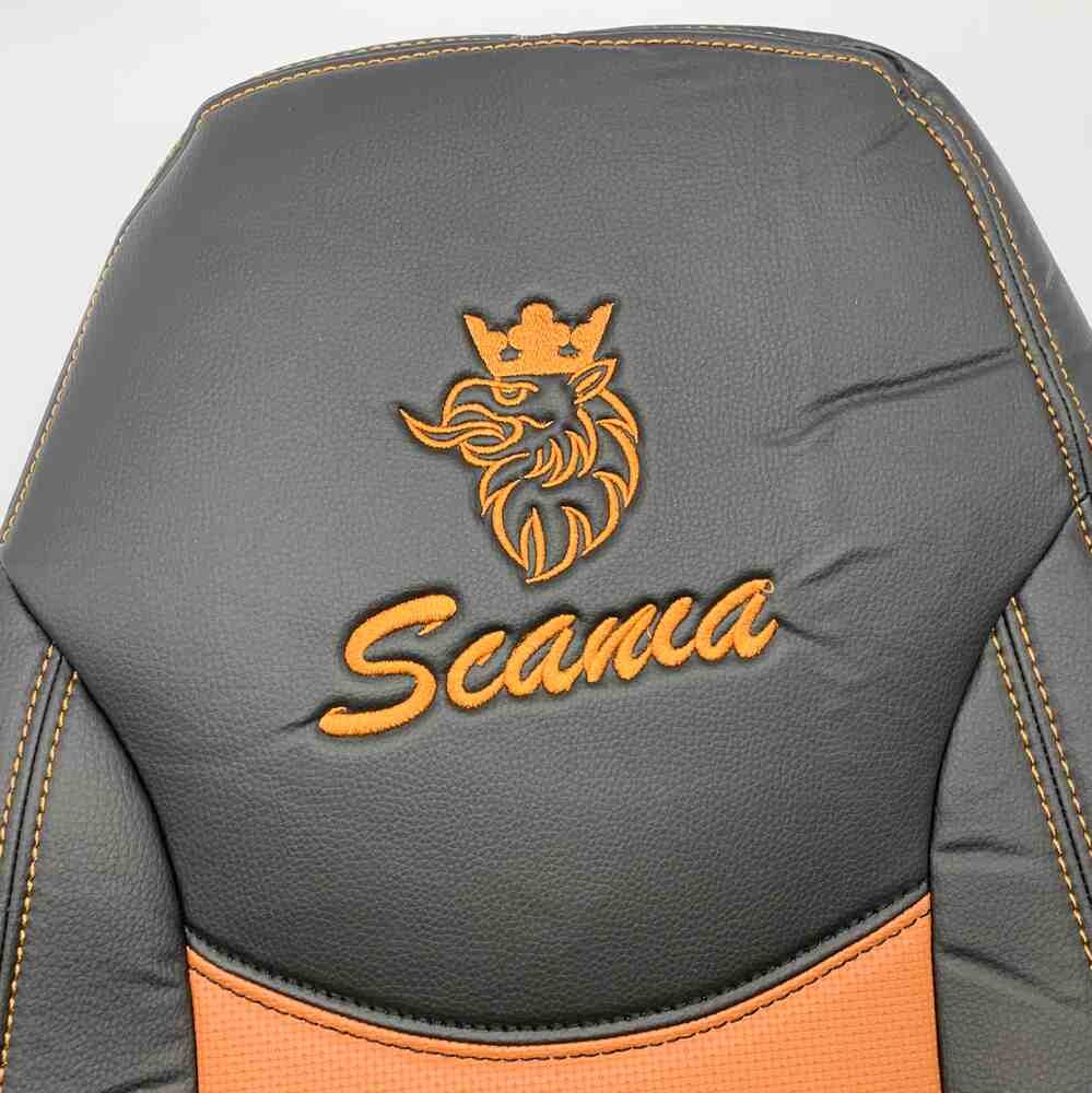 Чехол на сиденья SCANIA R,G,P (2004-2017) водит. пилот - пасс. пилот перфор.кожа  коричн.