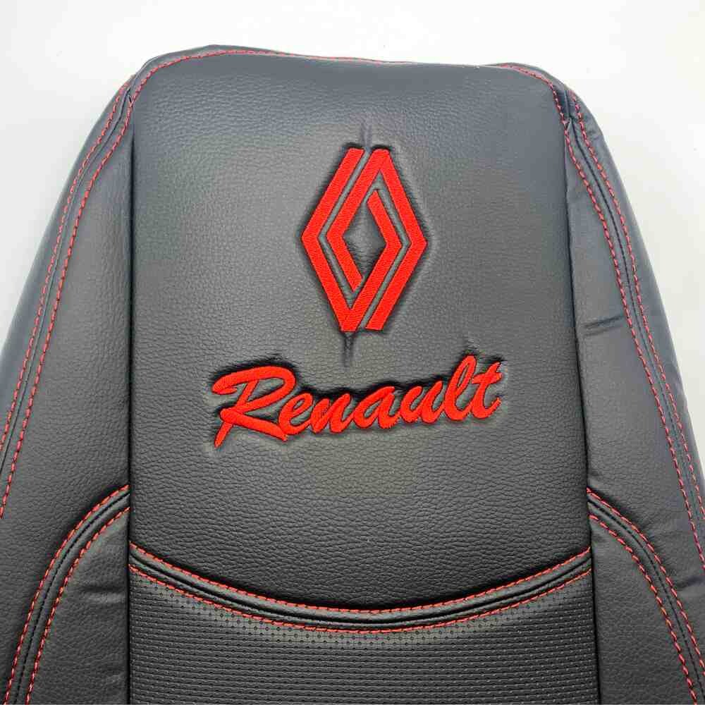 Чехол на сиденья RENAULT Premium (пилот) перфор.кожа красн.