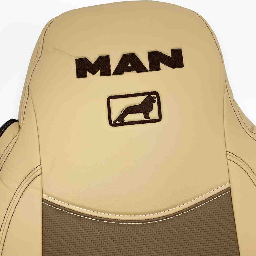 Чехол на сиденья MAN TGX,TGA,TGL,TGM,TGS; (2005-2020) без ремней (Бежевый)