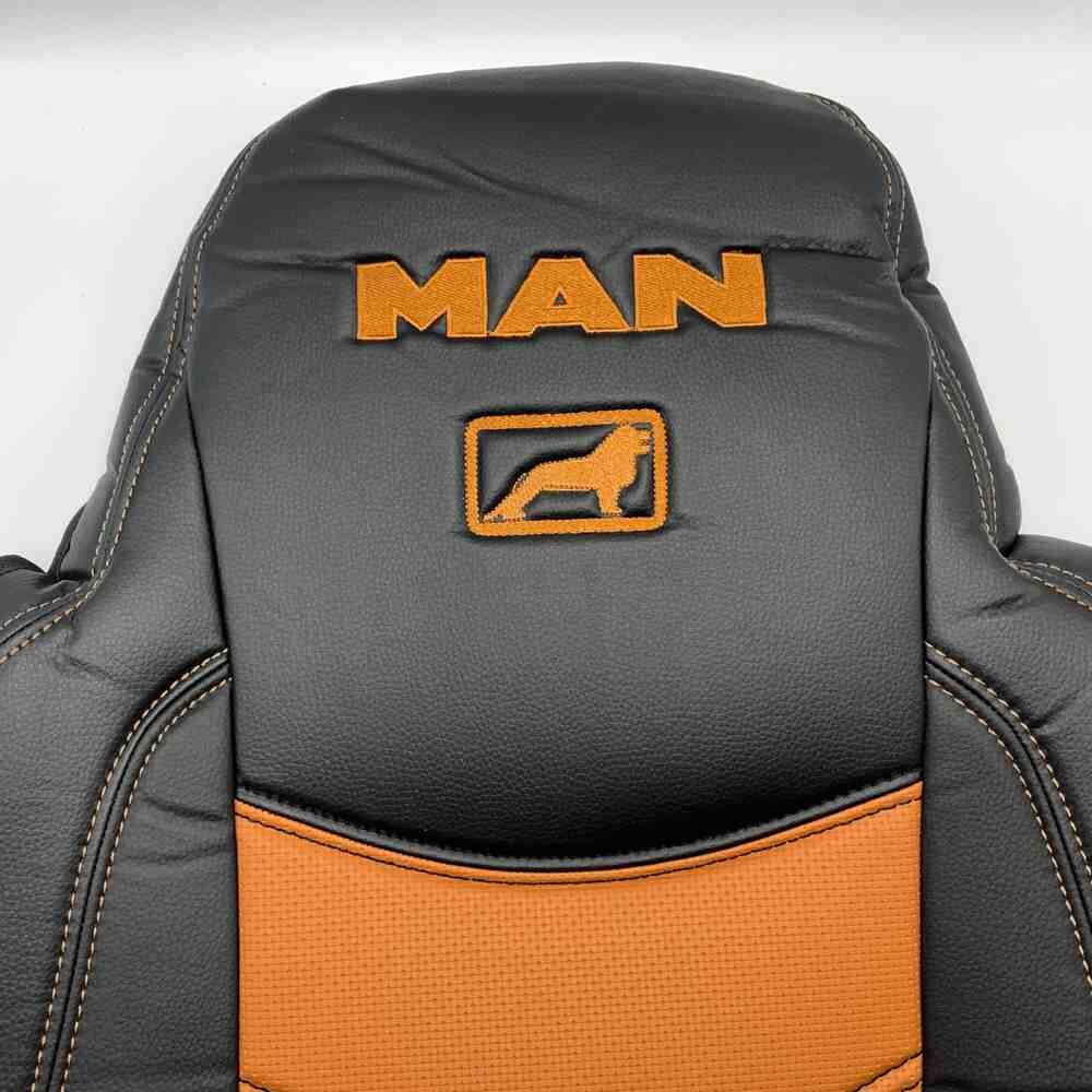 Чехол на сиденья MAN TGX,TGA,TGL,TGM,TGS; (2005-2020) без ремней (Коричневый)