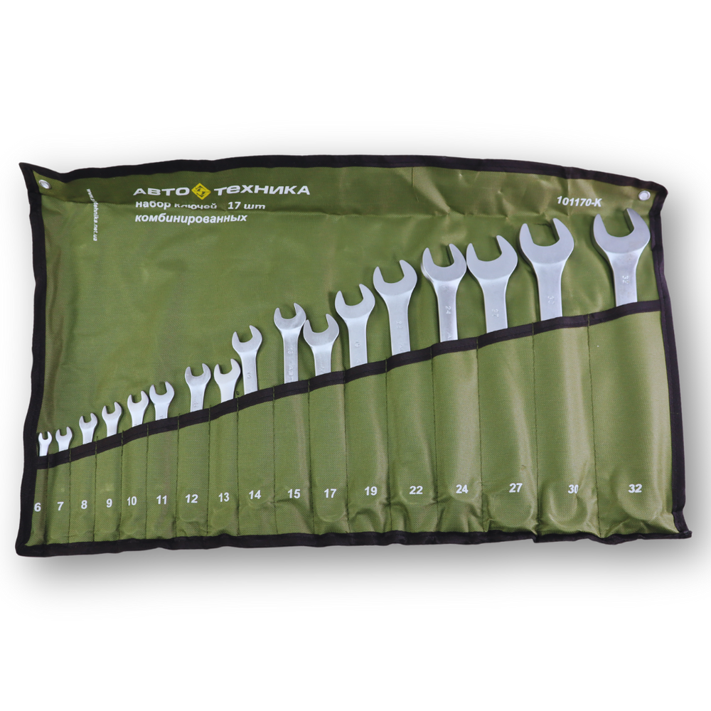 Набір ключів ріжок-накидок 6,7,8,9,10,11,12,13,14,15,17,19,22,24,27,30,32 (17шт.) Набір ключів ріжок-накидок 6,7,8,9,10,11,12,13,14,15,17,19,22,24,27,30,32 (17шт.)