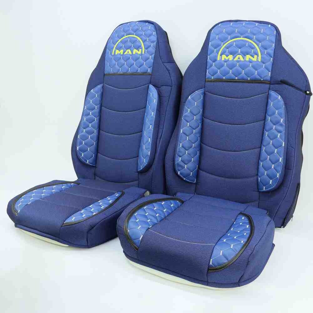 Чехол на сиденья KILIFI MAN TGX,TGA,TGL,TGM,TGS; (2007-2020) 1 ремень, водитель (Низкий) пассажир (Высокий) синий