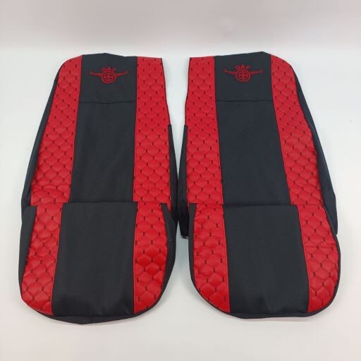 Чехол на сиденья Экокожа DAF XF105 106 XG CF85 LF (2013-2024)  шир. спинка  красный ST