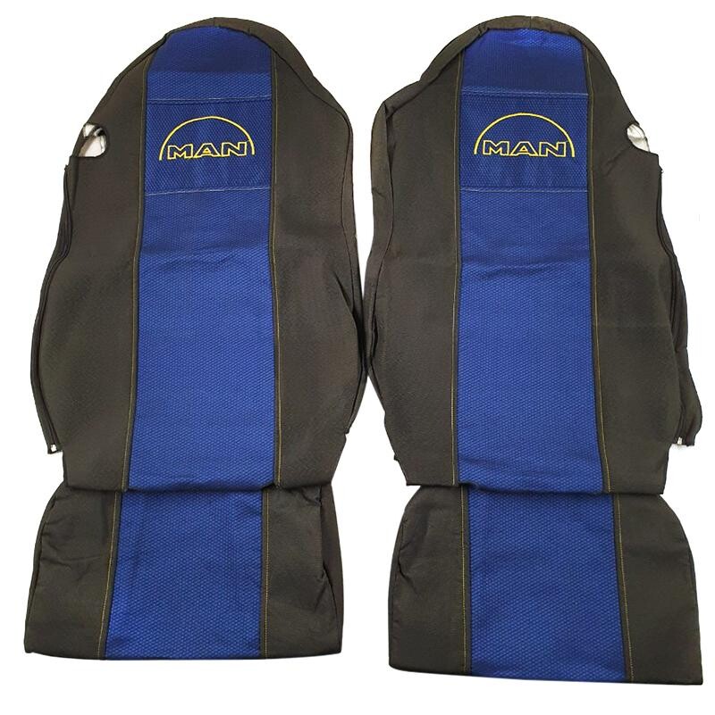 Чохол на сидіння MAN TGX,TGA,TGL,TGM,TGS; (2007-2020) 2 ременя, водій та пасажир (Низький), синій Чохол на сидіння MAN TGX,TGA,TGL,TGM,TGS; (2007-2020) 2 ременя, водій та пасажир (Низький), синій