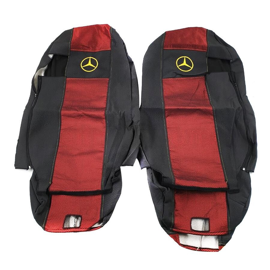 Чохол на сидіння MERCEDES (водійське сидіння пілот з ременем - пасажирське сидіння пілот), червоні