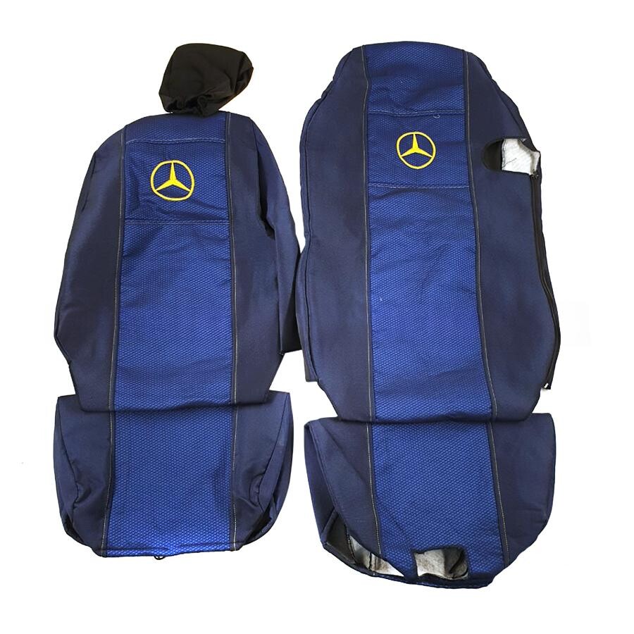 Чехол на сиденья MERCEDES Atego вод.пилот с ремнем - пасс.с подгол. синий Чехол на сиденья MERCEDES Atego вод.пилот с ремнем - пасс.с подгол. синий