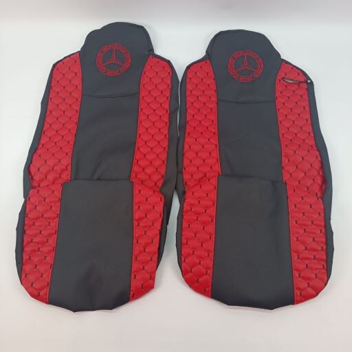 Чохол на сидіння MERCEDES ATEGO Екошкіра, (водійське - пілот з ременем, пасажирське - пілот), червоний