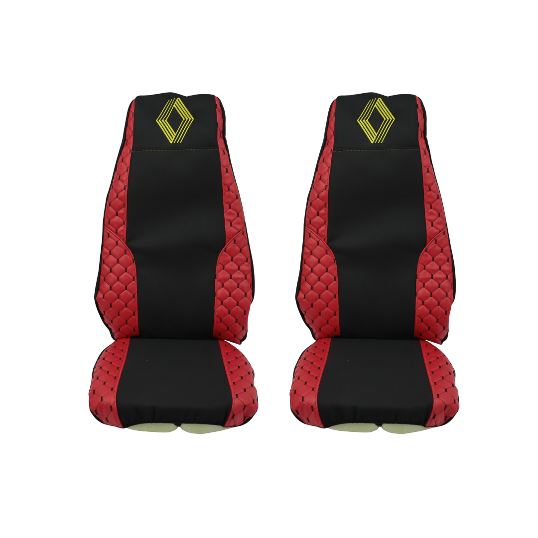 Чехол на сиденья Экокожа Renault Magnum (2001- 2013) водитель, пассажир поворотное сидение, красный Чехол на сиденья Экокожа Renault Magnum (2001- 2013) водитель, пассажир поворотное сидение, красный