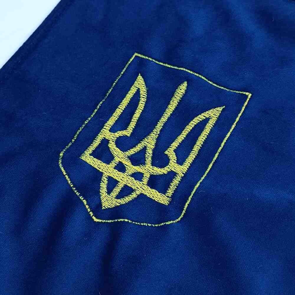 Шторка ВЕЛЮР "Wave" UKRAINE лоб+косынки синяя