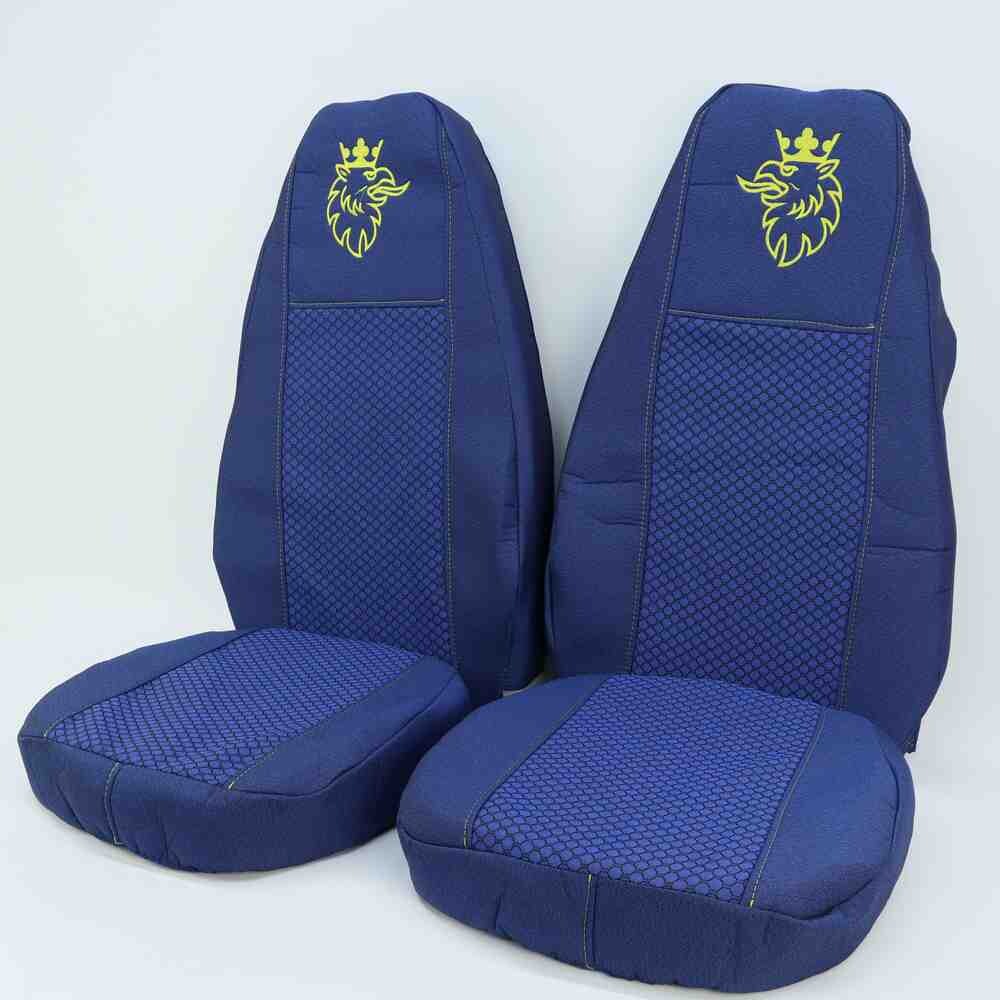 Чохол на сидіння SCANIA R,G,P (2004-2017) водій пілот - пас. пілот, з ременем синій,