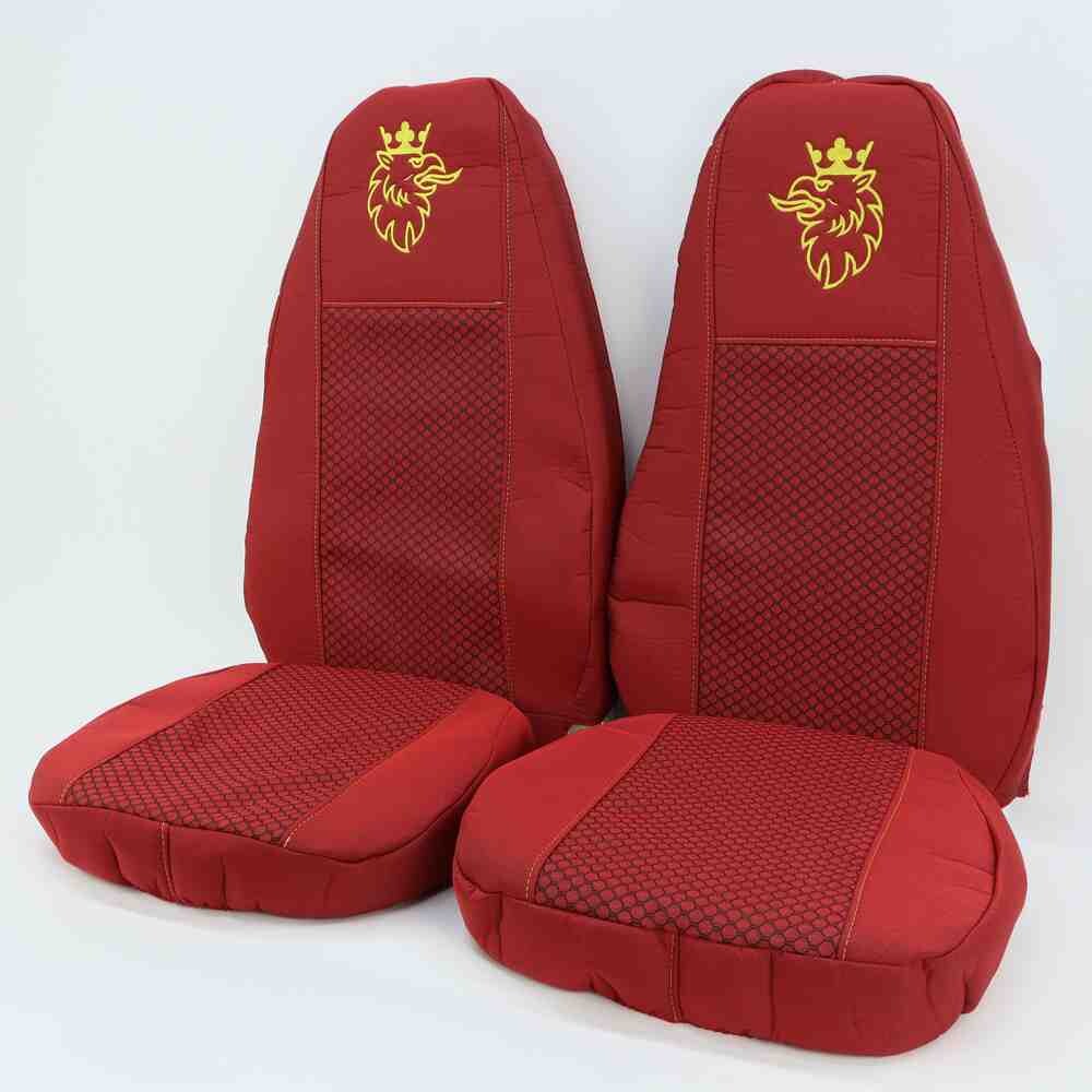 Чохол на сидіння SCANIA R,G,P (2004-2017) водій пілот - пас. пілот, з ременем червоний,