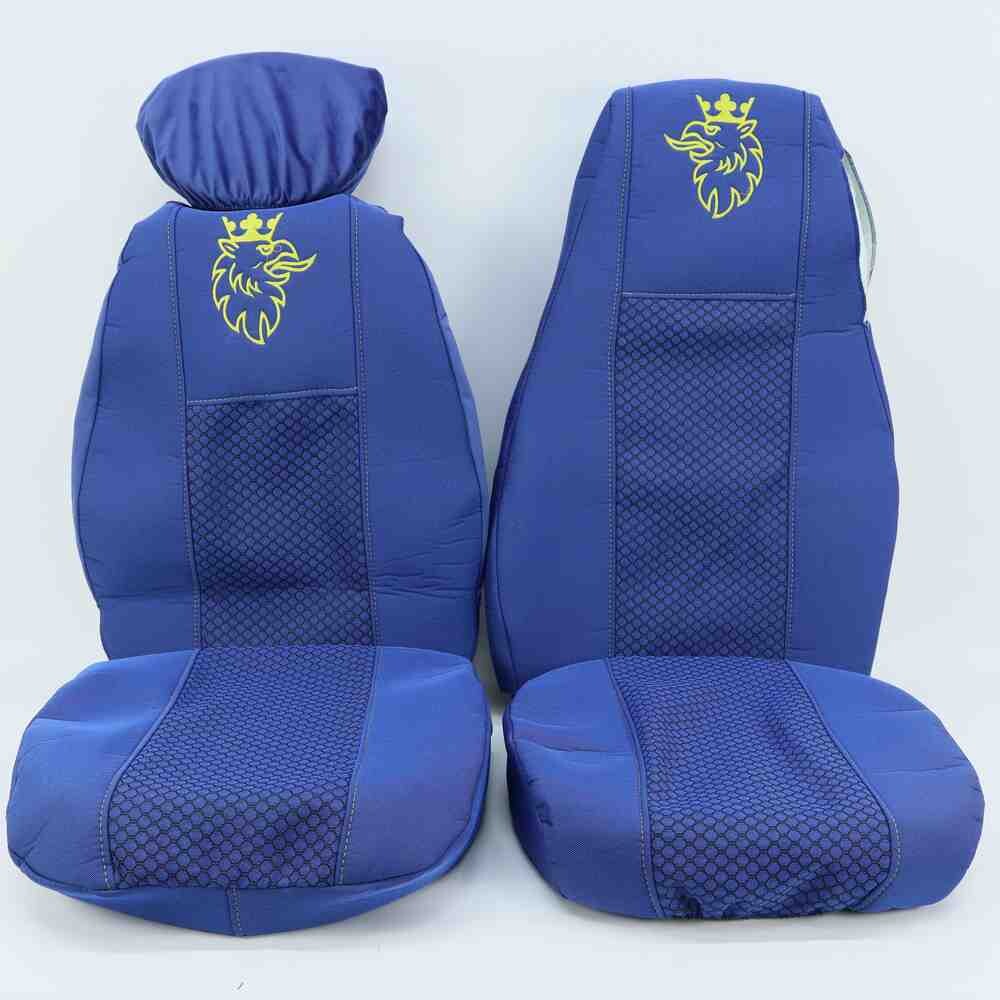 Чехол на сиденья SCANIA R,G,P (2004-2017) водит. пилот - пасс. складное, синий