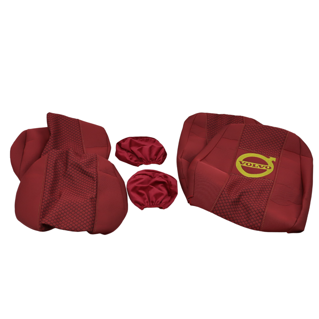 Чехол на сиденья VOLVO FH FM (2002-2013) (с подголовником) красный
