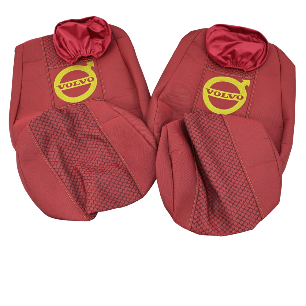 Чехол на сиденья VOLVO FH FM (2002-2013) (с подголовником) красный