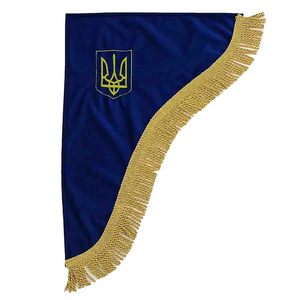 Шторка ВЕЛЮР "Wave" UKRAINE лоб+косынки синяя