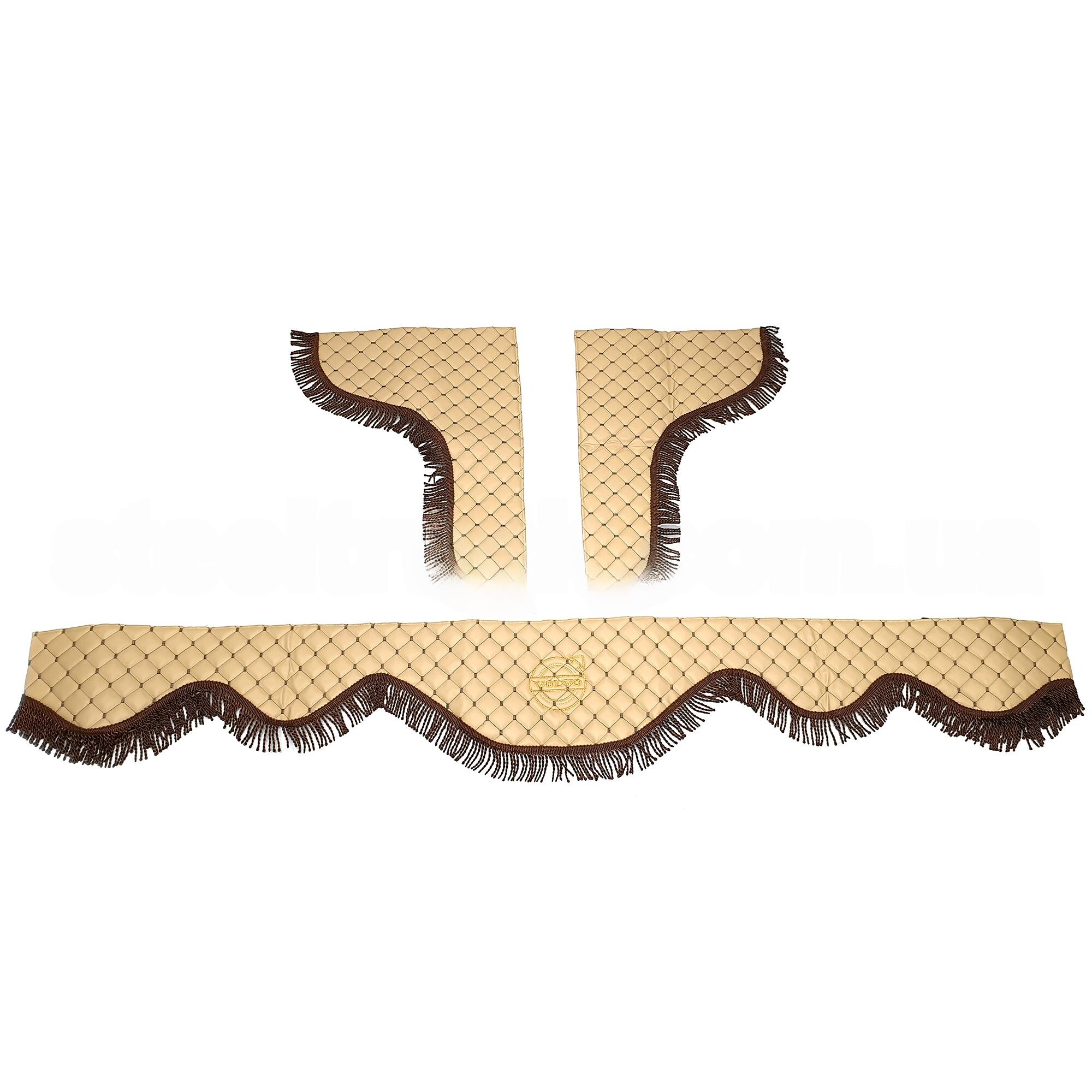 Шторка Экокожа "Wave" VOLVO лоб+косынки бежевая Шторка Экокожа "Wave" VOLVO лоб+косынки бежевая