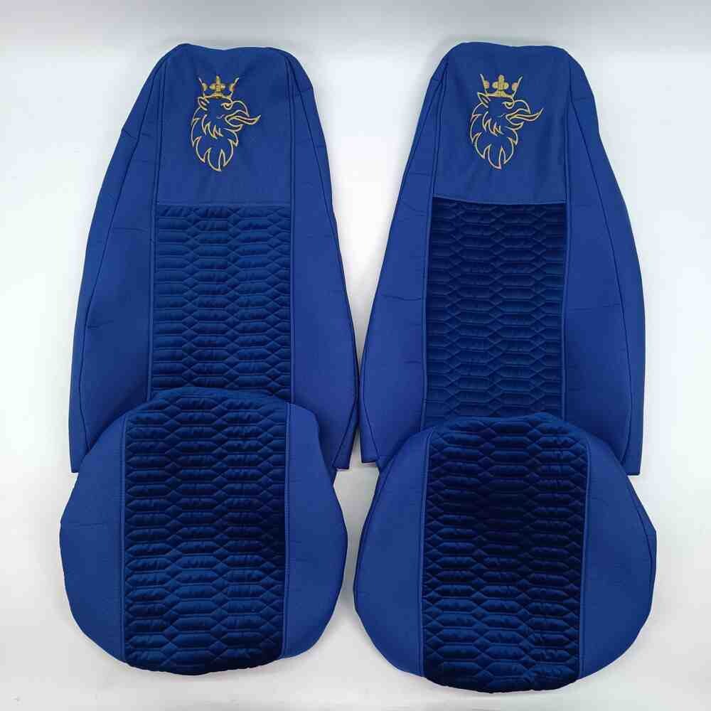 Чехол на сиденья KADIFE Велюр+Ткань SCANIA R,G,P (2004-2017) водит. пилот - пасс. пилот ,с ременем синий Чехол на сиденья KADIFE Велюр+Ткань SCANIA R,G,P (2004-2017) водит. пилот - пасс. пилот ,с ременем синий