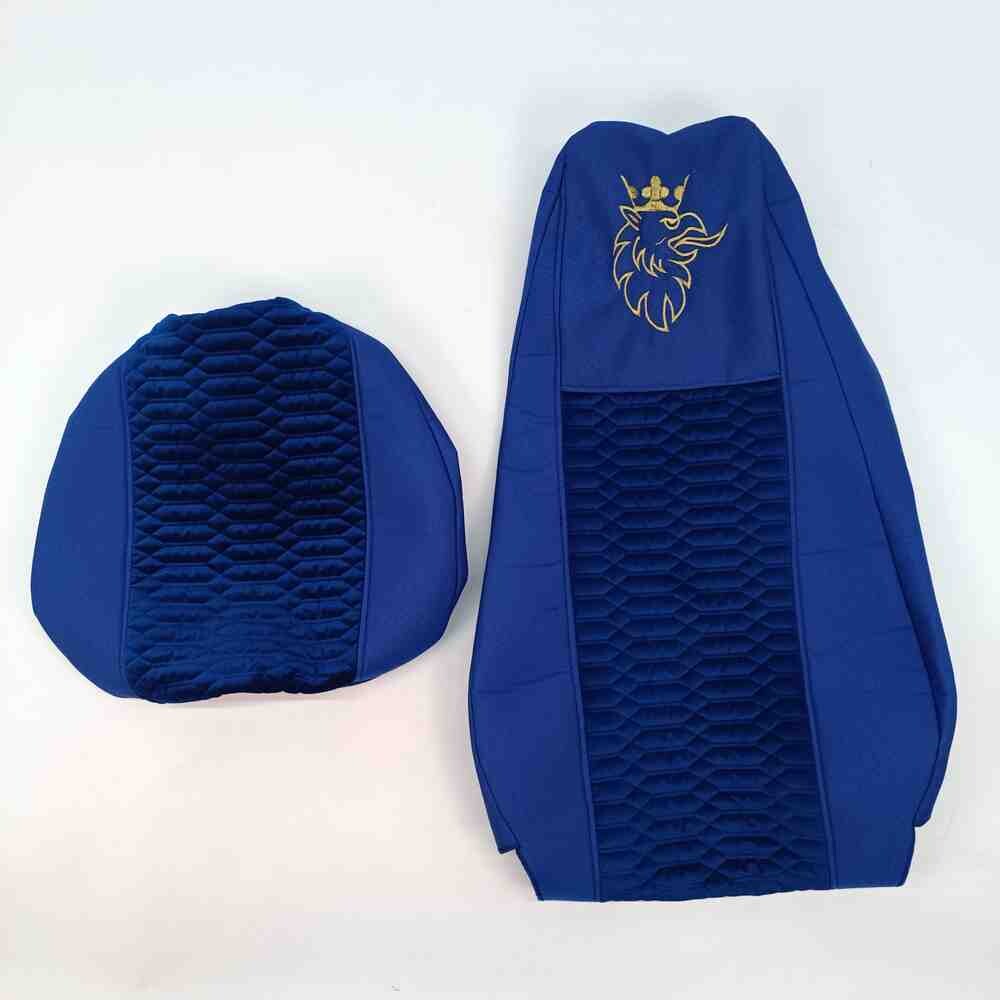 Чехол на сиденья KADIFE Велюр+Ткань SCANIA R,G,P (2004-2017) водит. пилот - пасс. пилот ,с ременем синий Чехол на сиденья KADIFE Велюр+Ткань SCANIA R,G,P (2004-2017) водит. пилот - пасс. пилот ,с ременем синий