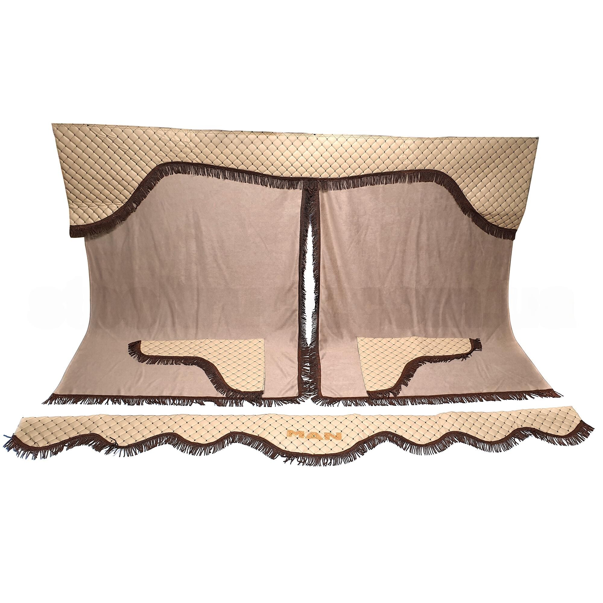 Шторка Екошкіра "Wave" MAN лоб+косинки+спальник бежева Шторка Екошкіра "Wave" MAN лоб+косинки+спальник бежева