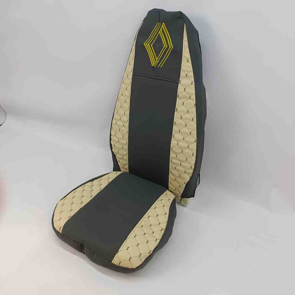 Чехол на сиденья Экокожа Renault Magnum (2001- 2013) водитель, пассажир поворотное сидение,ST беж.